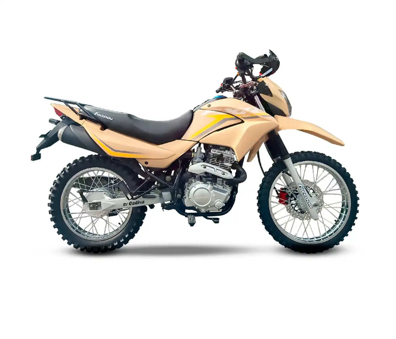 Freedom FXR 200 beige con detalles amarillos, nuevo diseño