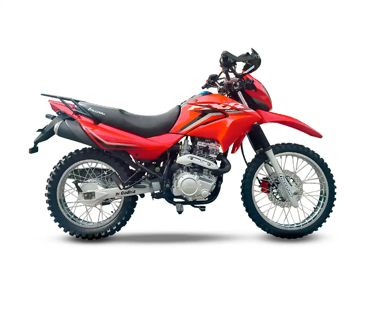 Freedom FXR 200 roja con gráficos negros, nuevo diseño